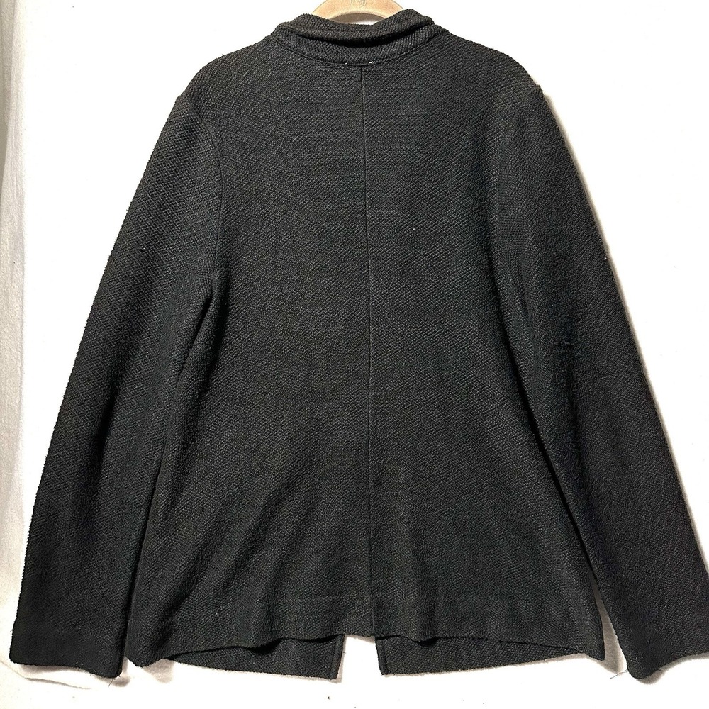 Maeve Knit Blazer Jacket L Large Anthropologie Long Sleeve Gold Button Black - Picture 8 of 10